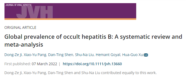 Global prevalence of occult hepatitis B: a systematic review and meta-analysis